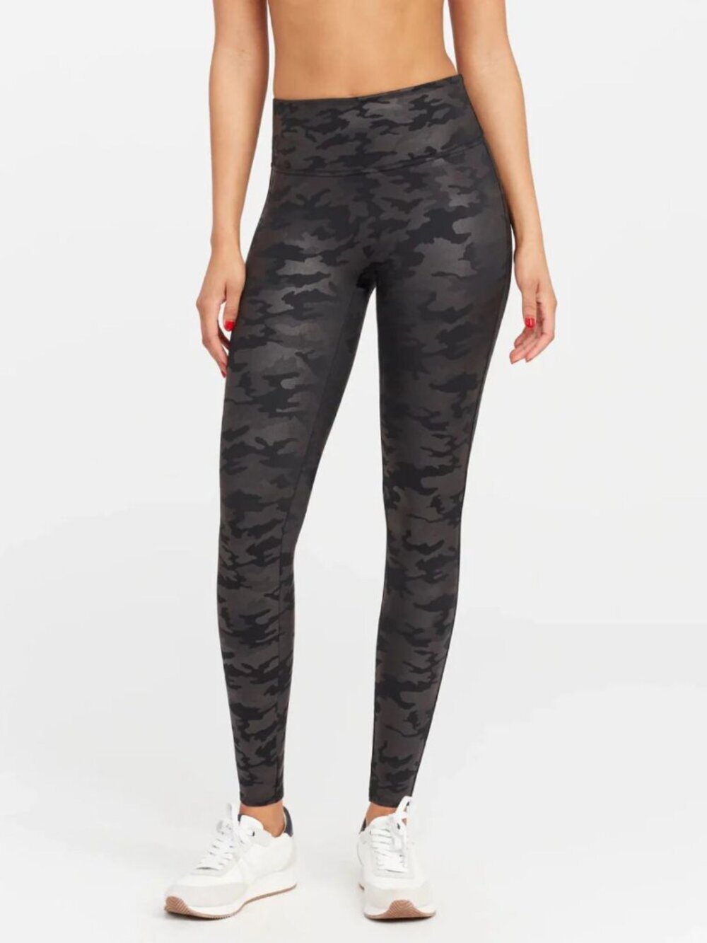 Spanx Women's Black Camo Pull On Leggings Size Large 36478
